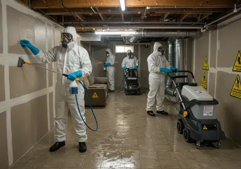 Basement Moisture Removal and Structural Drying process in New Ulm, MN